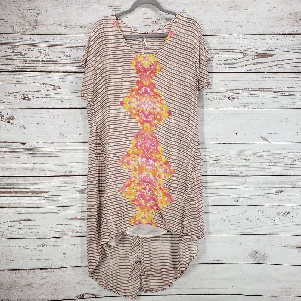 Free People Sunrise Striped Hi-Low Hem Wool Blend Dress Size Medium - Picture 1 of 14